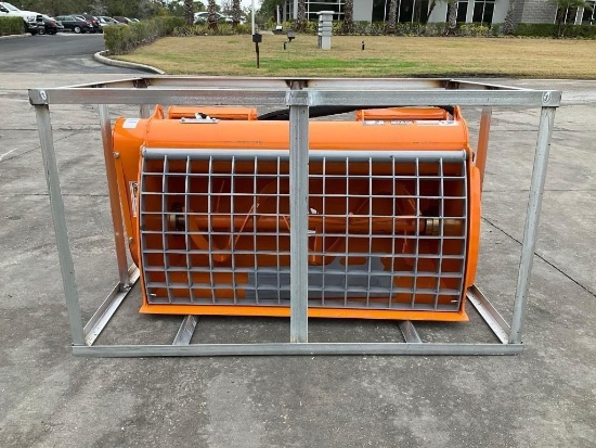 UNUSED 2025 DOUBLE DISCHARGE CONCRETE MIXER ATTACHMENT MODEL DCM-11-250G FOR UNIVERSAL SKID STEER,