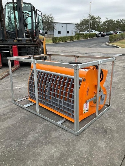 UNUSED 2025 DOUBLE DISCHARGE CONCRETE MIXER ATTACHMENT MODEL DCM-11-250G FOR UNIVERSAL SKID STEER,
