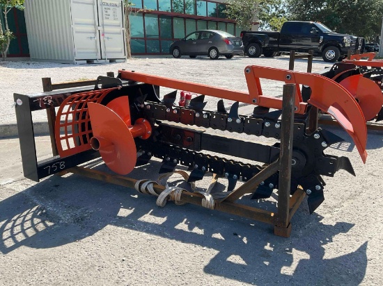 UNUSED GIYI GY-D39F TRENCHER SKID STEER ATTACHMENT
