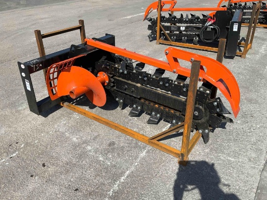 UNUSED GIYI GY-D39F TRENCHER SKID STEER ATTACHMENT