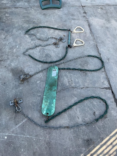 ( 2 ) GREEN SWINGS WITH MOUNTING HARDWARE ATTACHED