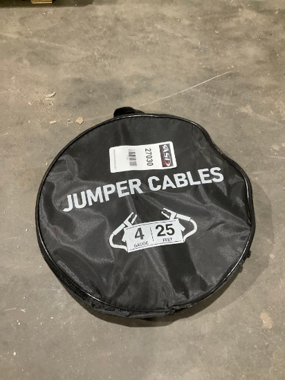 UNUSED TOP DC JUMPER CABLES, 4 GAUGE, APPROX 25FT(PLEASE NOTE STOCK PHOTOS USED)
