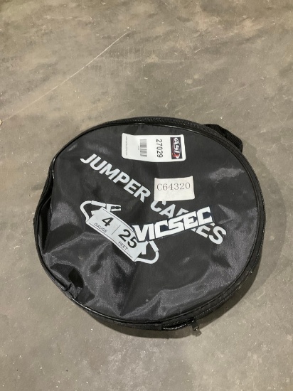 UNUSED TOP DC JUMPER CABLES, 4 GAUGE, APPROX 25FT(PLEASE NOTE STOCK PHOTOS USED)