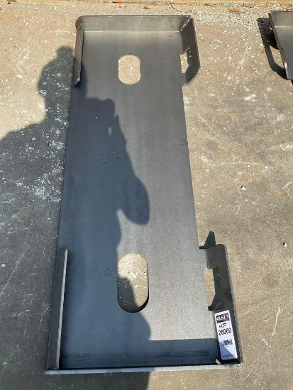 UNUSED 2025 MOUNTING PLATE FOR SKID STEER, APPROX 45in W ( STOCK PHOTOS USED )