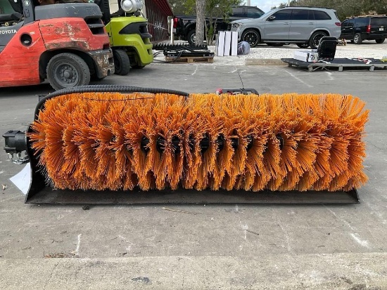 ( 1 ) UNUSED 2025 GIYI SWEEPER MODEL GY-SE61 FOR SKID STEER, APPROX 61in WORKING WIDTH(PLEASE NOTE