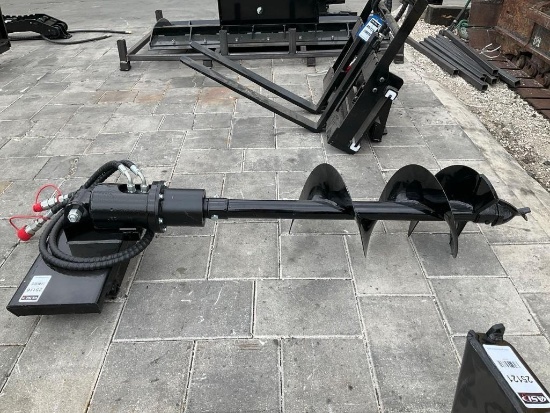 UNUSED AUGER ATTACHMENT FOR MINI SKID STEER, APPROX 12in DIA ( STOCK PHOTOS USED )