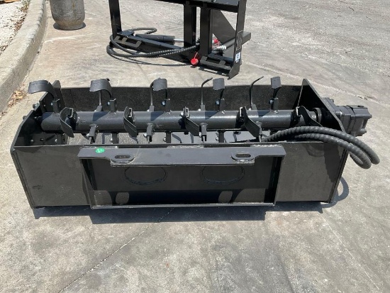 ( 1 ) UNUSED 2025 GIYI ROTARY TILLER ATTACHMENT MODEL GY-XGJ MINI SKID STEER, APPROX 40in L(PLEAS...