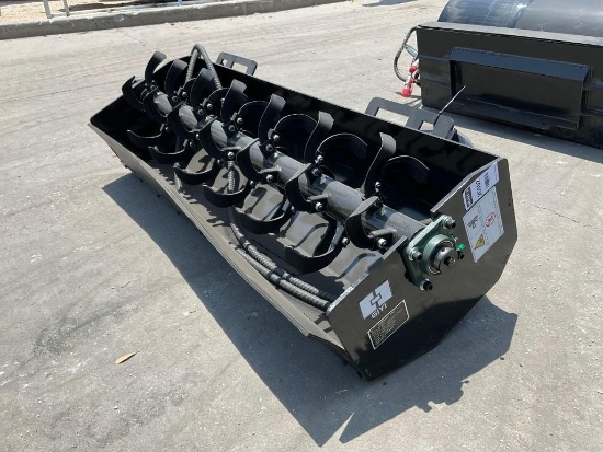 ( 1 ) UNUSED 2025 GIYI ROTARY TILLER ATTACHMENT MODEL GY-RT57 FOR SKID STEER, APPROX 57in L(PLEAS...