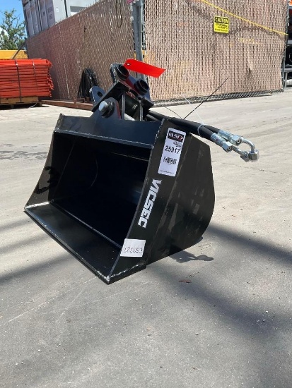 ( 1 ) 2025 UNUSED GIYI 3T HYDRAULIC TITLING BUCKET ATTACHMENT FOR EXCAVATOR, APPROX 32in, FITS