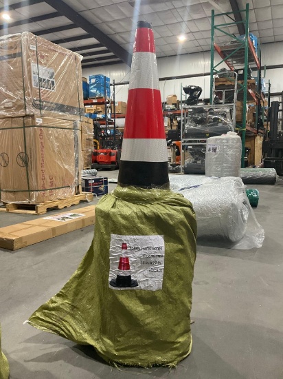 UNUSED SAFETY TRAFFIC CONES, FLUORESCENT, APPROX 20/PACK, 15in X 27in
