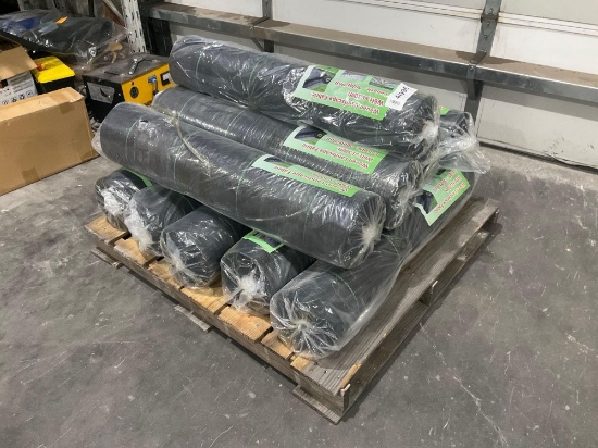 ( 1 ) PALLET OF UNUSED WOVEN LANDSCAPE FABRIC, 10 ROLLS TOTAL, APPROX 6ft W x 300ft L , APPROX