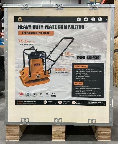Unused Ats Power Heavy Duty Plate Compactor Model Ats-Pc90