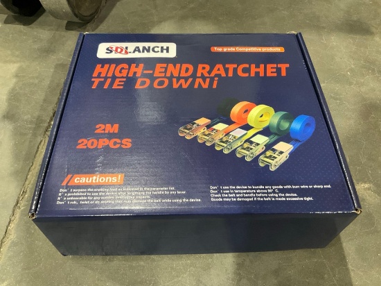 Unused High End Ratchet Tie Downs, Approx 20pcs, Approx 7ft L