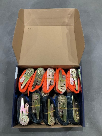 Unused High End Ratchet Tie Downs, Approx 20pcs, Approx 7ft L