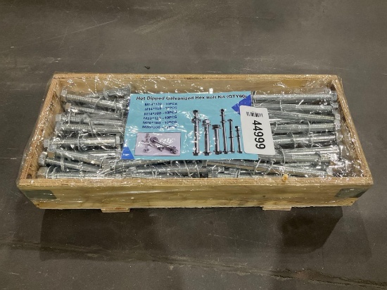 Unused Hot Dipped Galvanized Hex Bolt Kit; Approx 60 Pcs