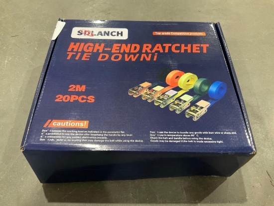 Unused High End Ratchet Tie Downs, Approx 20pcs, Approx 7ft L