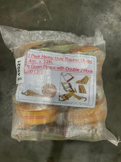 Heavy Ratchet Straps; Approx 2.4 In X 33 Ft; Approx 2200 Lbs; Approx 10 Pcs