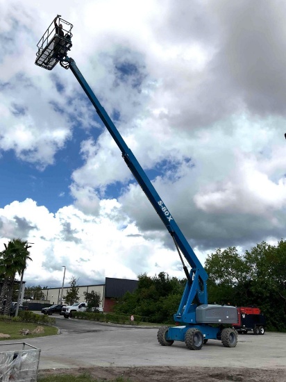 2015 Genie S-80x Boom Lift: Diesel Powered;Aprrox Platform 80 Ft; Built In Generator, Runs And