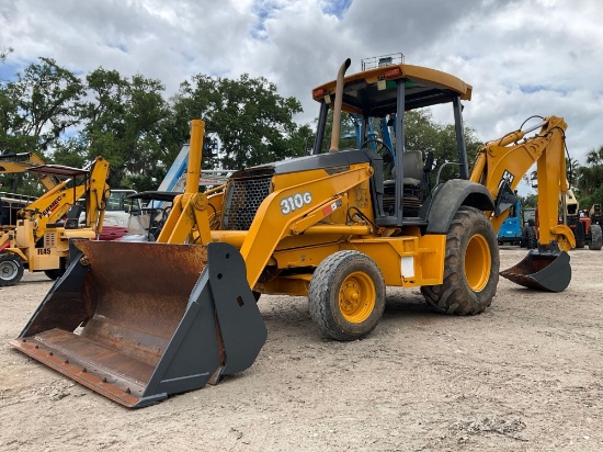 John Deere Backhoe Loader Model 310g, Diesel, Outriggers, 4-In-1 Bucket Attached,Runs & Operates