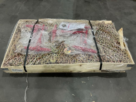 UNUSED LANDHONOR RATCHET BINDERS & CHAINS SET MODEL LHR-RC9200, 5 BINDERS (9,200LB) & 10 G70 3/8i...