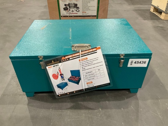 UNUSED LANDHONOR RATCHET TIE DOWN & FLATPACK TOOL BOX MODEL LHR-RF24, TOOL BOX APPROX 20in L x 28in
