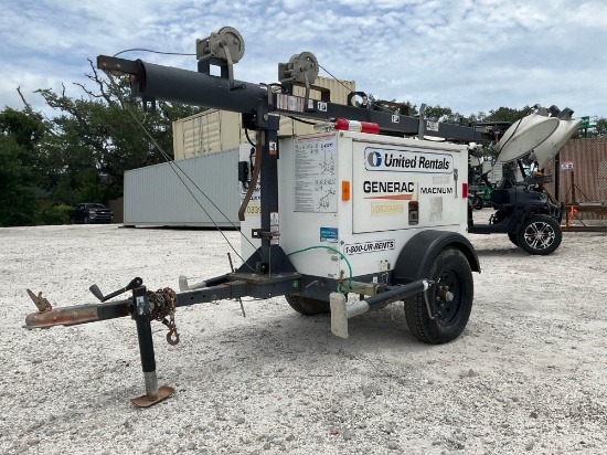 2018 Generac Magnum Mobile Generator With Light Tower Model Mlt3060m, Diesel, Mitsubishi Engine,
