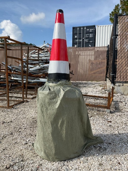 UNUSED SAFETY TRAFFIC CONES, FLUORESCENT, APPROX 20PCS, 15in X 27in