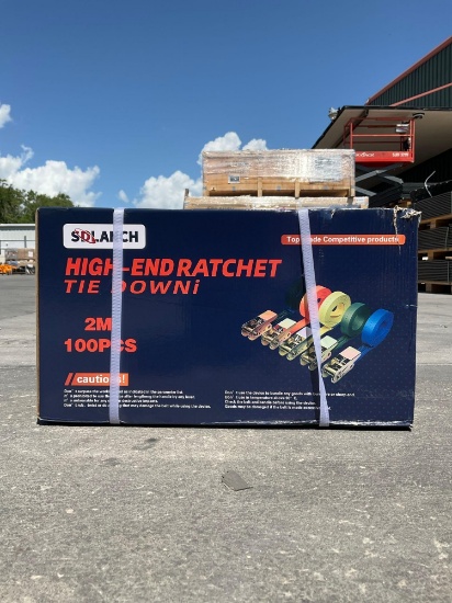 Unused 2m High End Ratchet Tie Downs, Approx 100pcs