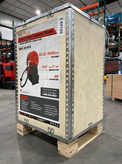 Unused Landhonor Diesel Fuel Transfer Pump W 49ft Hose Reel Model Lhr-Dfp10