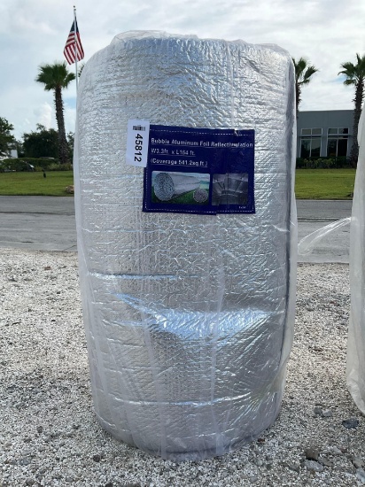 UNUSED BUBBLE ALUMINUM FOIL REFLECTIVE INSULATION; APPROX164 FT x 3.3 FT; APPROX COVERAGE 541 SQ FT