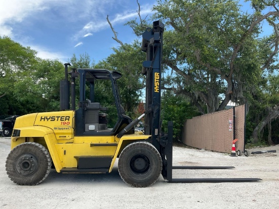 Hyster Forklift Model H190hd; Diesel Powered; Approx Max Capacity18300 Lbs; Approx Load Height 212