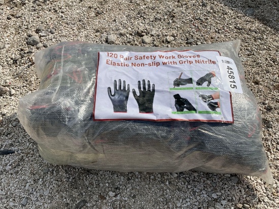 Unused Safety Work Gloves; Approx 120 Pairs; Nitrile; Elasticnon - Slip With Grip
