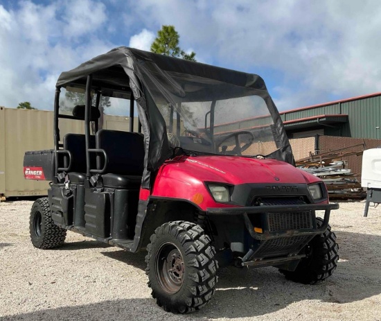 Polaris Ranger Crew Atv, Gas Powered, Crew Cab, Manuel Dump Bed, Hitch; Bill Of Sale Only, Runs And