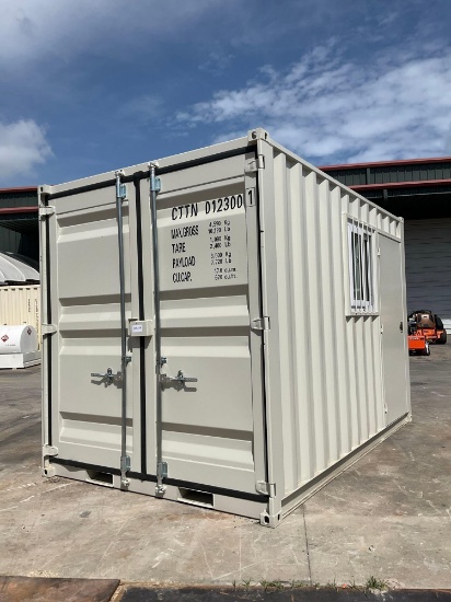 2026 12ft Multi-Use Container W/ Side Door & Window, Fork Pockets