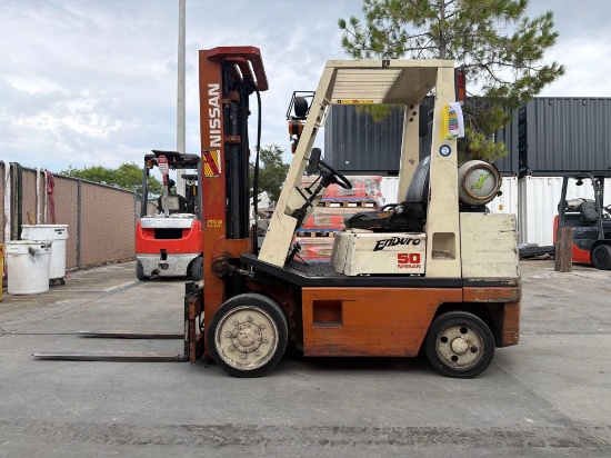 Nissan Forklift Kcph02a25pv, Lp Powered, Approx Max Capacity 5000lbs, Approx Max Height 187in, Ti...