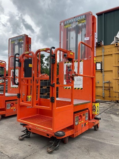 2015 Ballymore Vertical Mast Man Lift Model Ps-140h, Approx Max Platform Height 12ft, Built In