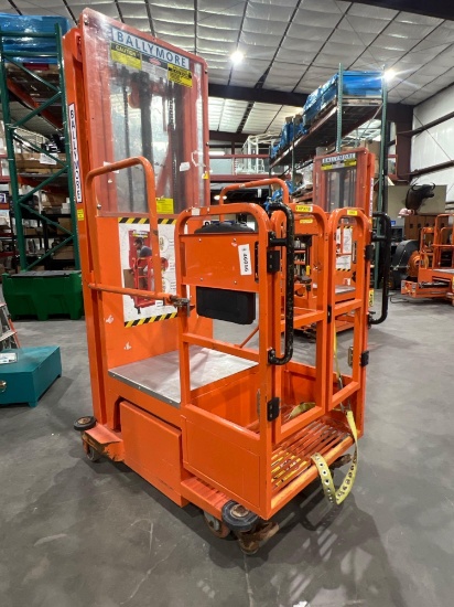 2015 Ballymore Vertical Mast Man Lift Model Ps-140h, Approx Max Platform Height 12ft, Non Marking