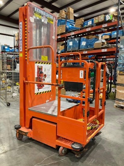 2015 Ballymore Vertical Mast Man Lift Model Ps-140h, Approx Max Platform Height 12ft, Non Marking