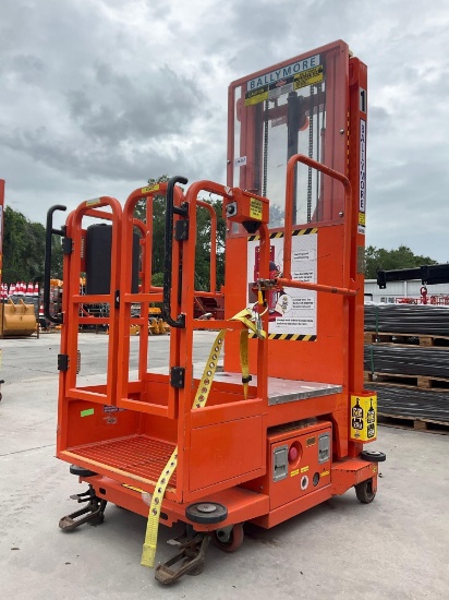 2015 Ballymore Vertical Mast Man Lift Model Ps-140h, Approx Max Platform Height 12ft, Built In