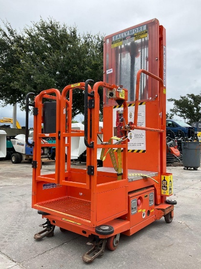 2015 Ballymore Vertical Mast Man Lift Model Ps-140h, Approx Max Platform Height 12ft, Built In