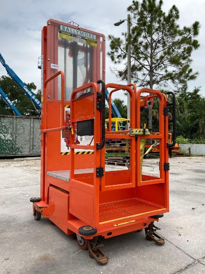 2015 Ballymore Vertical Mast Man Lift Model Ps-140h, Approx Max Platform Height 12ft, Built In