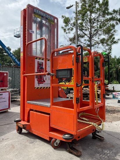 2015 Ballymore Vertical Mast Man Lift Model Ps-140h, Approx Max Platform Height 12ft, Built In