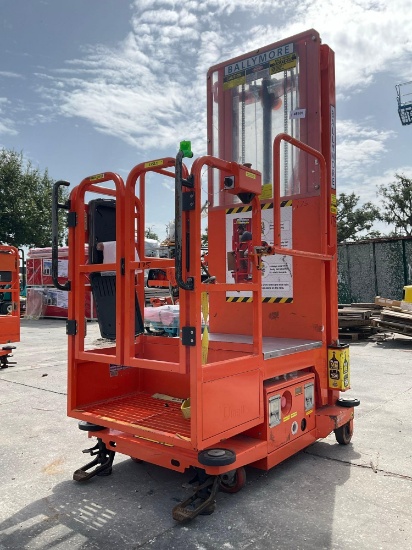 2015 Ballymore Vertical Mast Man Lift Model Ps-140h, Approx Max Platform Height 12ft, Built In
