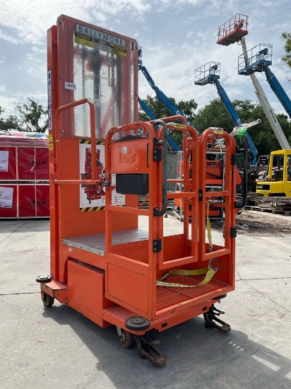 2015 Ballymore Vertical Mast Man Lift Model Ps-140h, Approx Max Platform Height 12ft, Built In