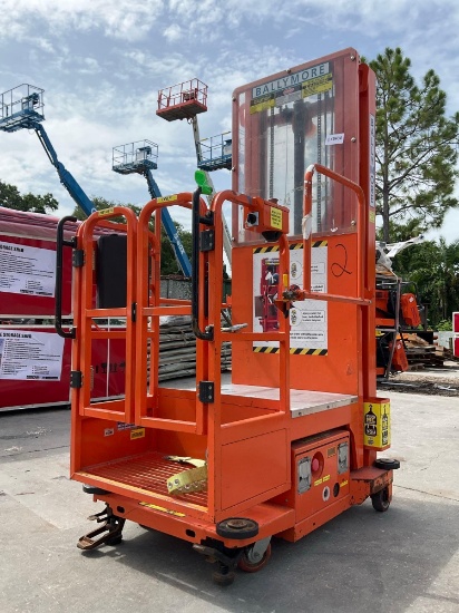 2015 Ballymore Vertical Mast Man Lift Model Ps-140h, Approx Max Platform Height 12ft, Built In