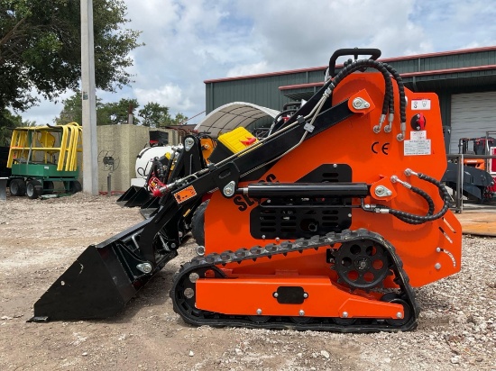 Unused 2026 Sdlool Stand On Skid Steer Loader Model 36c, Gas Powered, Electric Start, Rubber Trac...