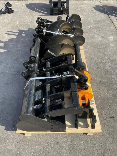 Unused 2026 Mini Excavator Attachment Set Which Includes ( 1 ) Bucket With Teeth / ( 1 ) Quick Hi...