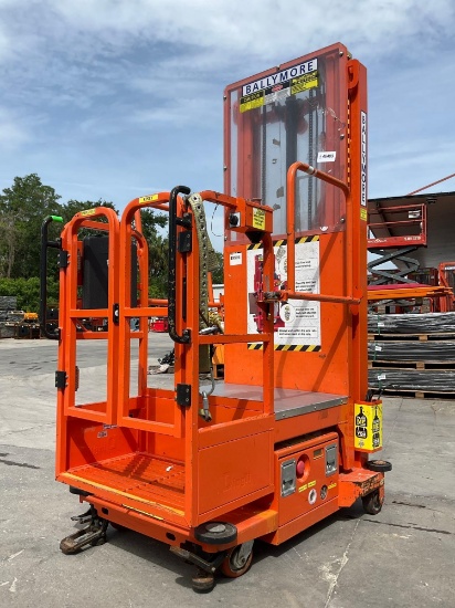 2015 Ballymore Vertical Mast Man Lift Model Ps-140h, Approx Max Platform Height 12ft, Built In