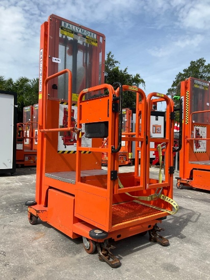 2015 Ballymore Vertical Mast Man Lift Model Ps-140h, Approx Max Platform Height 12ft, Built In
