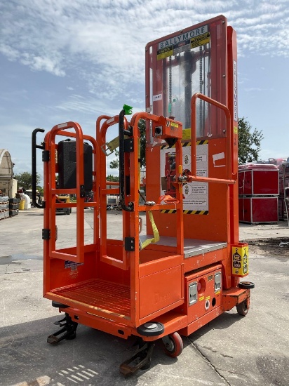 2015 Ballymore Vertical Mast Man Lift Model Ps-140h, Approx Max Platform Height 12ft, Built In